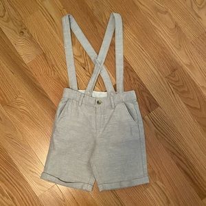 Janie and Jack Linen Suspender Shorts